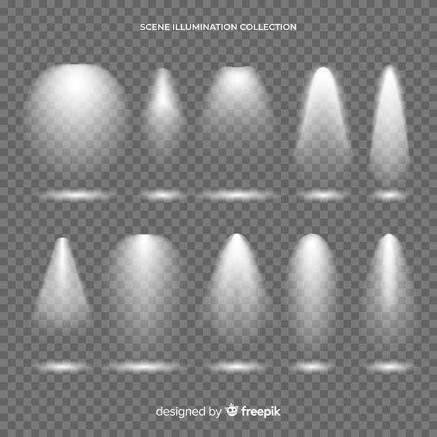 Vector scene spotlights collection