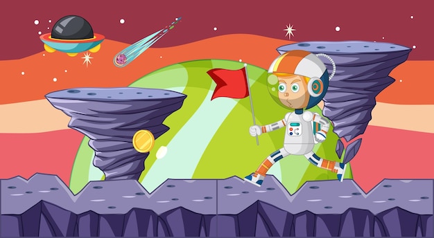 Scene with astronaut in space