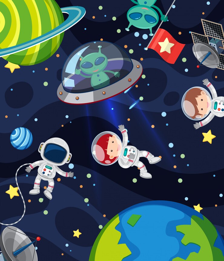 Vector 宇宙に宇宙人や宇宙人がたくさんいるシーン
