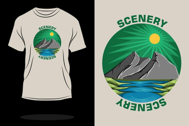 Scenery retro vintage t shirt design