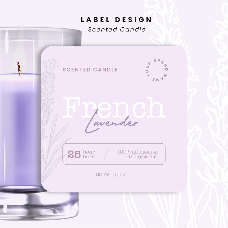 Vector scented candle label design