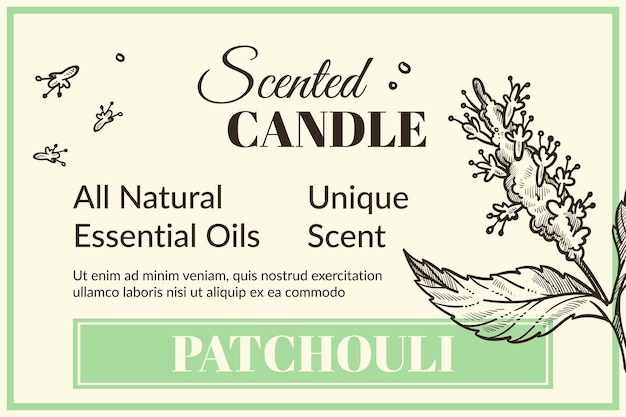 Scented candle patchouli all natural smell banner