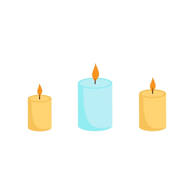 Scented candles in a simple cartoon style