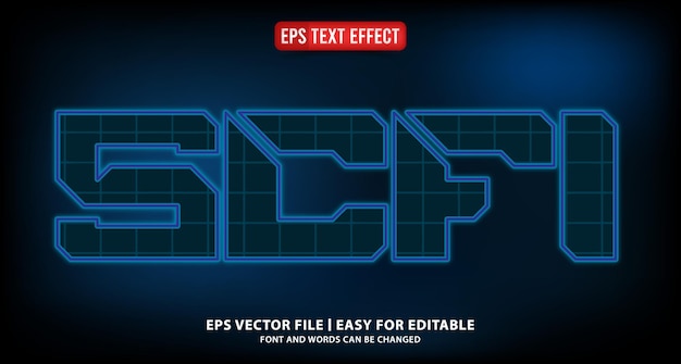 scfi toekomstige cyber bewerkbare teksteffect vectoreps
