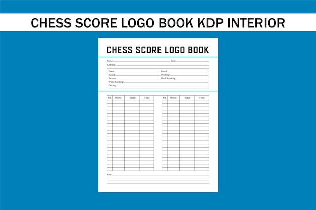 Vector schaakscore logo boek kdp interieur