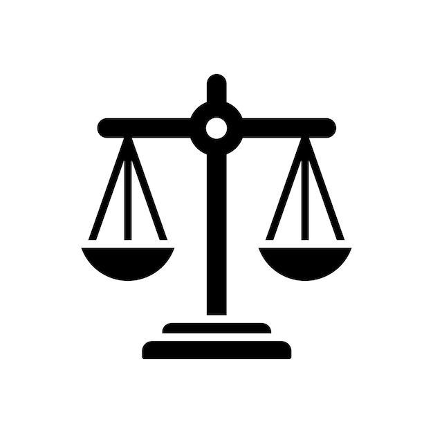 schaal van Justitie pictogram vector ontwerpsjabloon op witte achtergrond