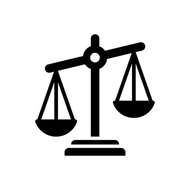 schaal van Justitie pictogram vector ontwerpsjabloon op witte achtergrond