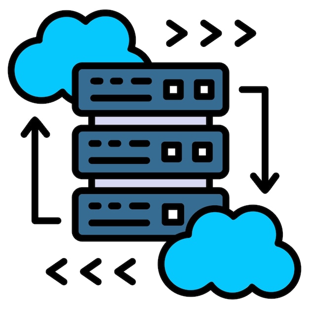 Schaalbare transactieopslag Vector Cloud Datacenter- en webhostingservicestransmissie