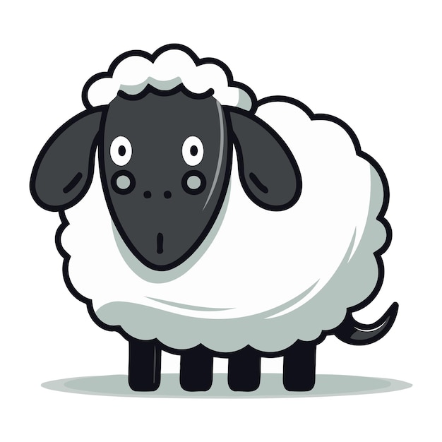 Schaap cartoon character vector illustratie leuke boerderij dier concept