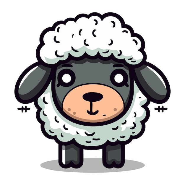 Vector schaap cartoon dier vector illustratie leuke schaap mascotte