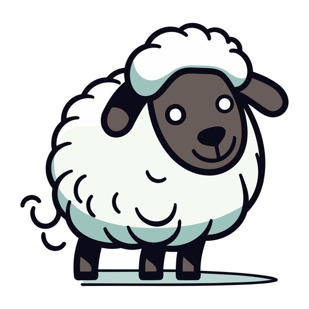 Vector schaap cartoon geïsoleerd op witte achtergrond vector illustratie voor uw ontwerp