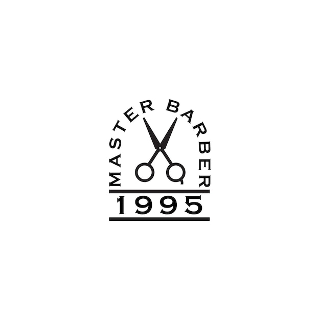 Schaar haar logo stijl hipster ontwerp illustratie pictogram symbool