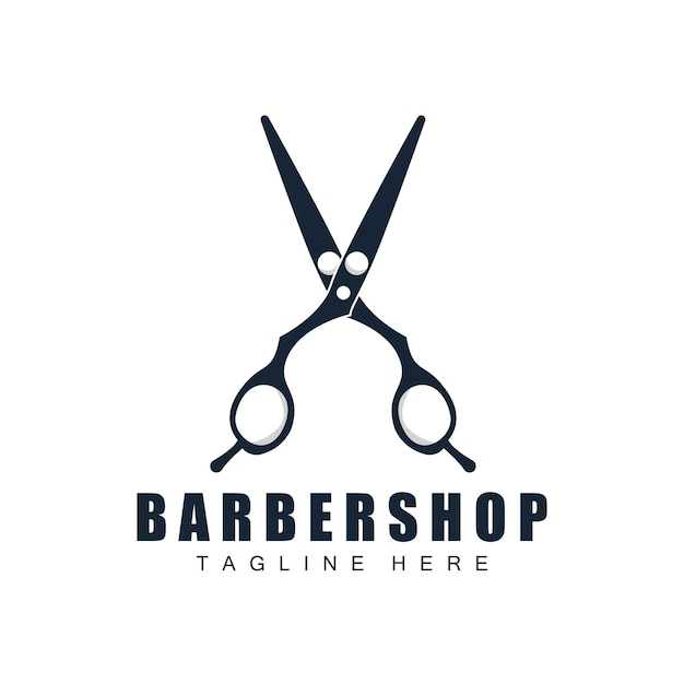 Schaar logo design barbershop scheerapparaat vector kapper schaar merk illustratie