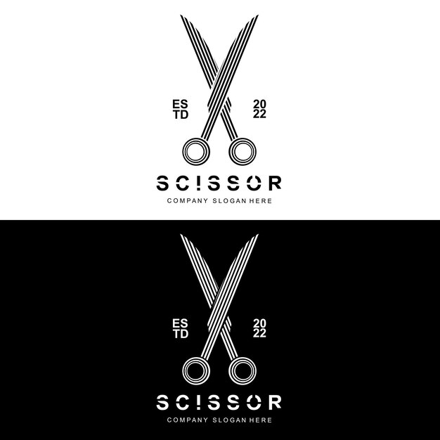 Schaar Logo Design Vector Illustratie Snijgereedschap Pictogram Sticker Banner En Kapper Bedrijfsmerk