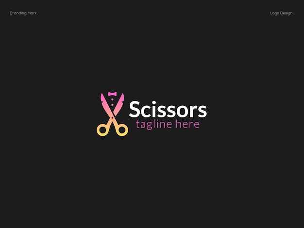 Schaar stropdas logo ontwerpsjabloon