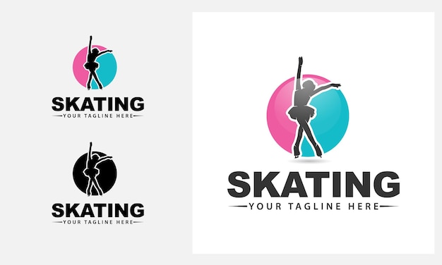 schaatsen logo ontwerp vector sjabloon