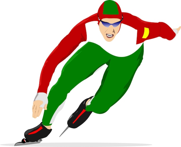 Schaatsen runner Vector 3d illustratie