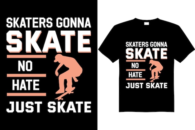 Vector schaatsen tshirt ontwerp vector bestand