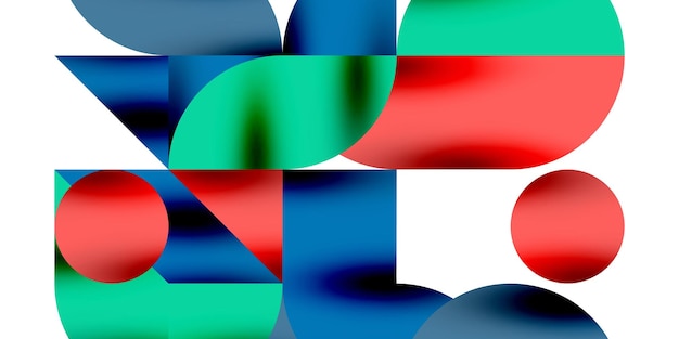 Schaduw effect glanzende cirkels en ronde driehoeken geometrische moderne kunst Vector illustratie voor behang Banner achtergrond Kaart Boek illustratie landingspagina