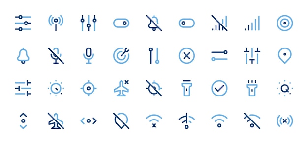 Schakelen Icon Set Schakelen Besturingen Interface Schakelen Symbolen Vector