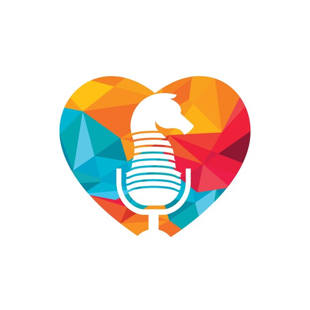 Schaken podcast pictogram logo ontwerpsjabloon