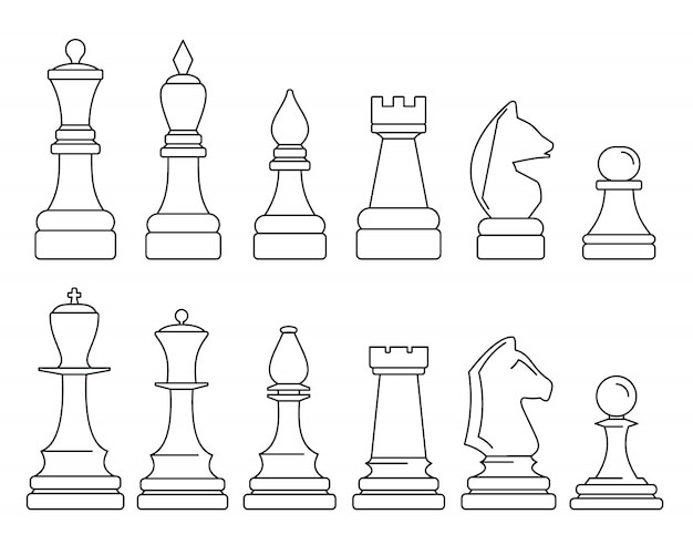 Schaken stuk icon set