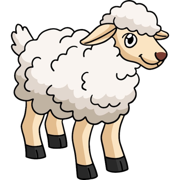 Schapen dierlijke cartoon gekleurde clipart illustratie