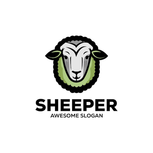 Vector schapen eenvoudige mascotte logo ontwerp vector illustratie