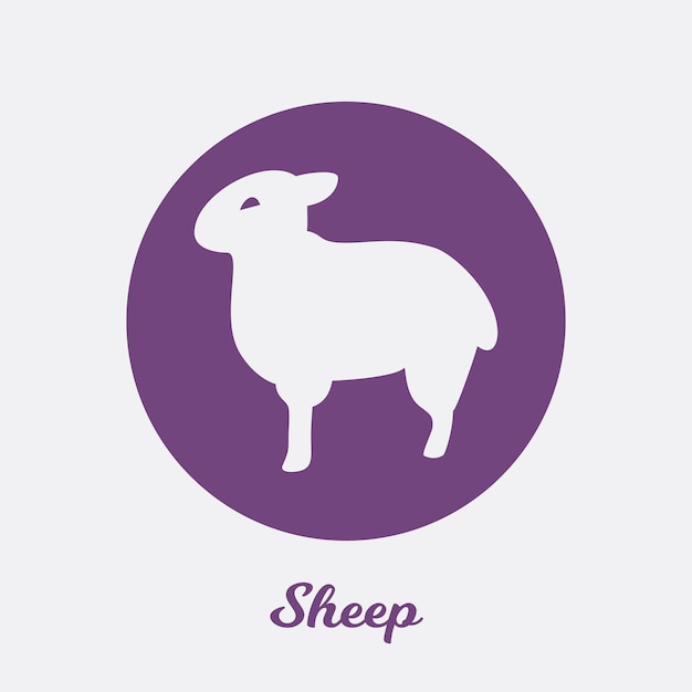 Schapen plat pictogram ontwerp, logo symbool element