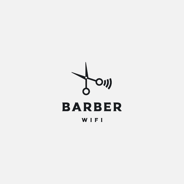 Schar combineert met wifi logo barbier verbinding logo concept