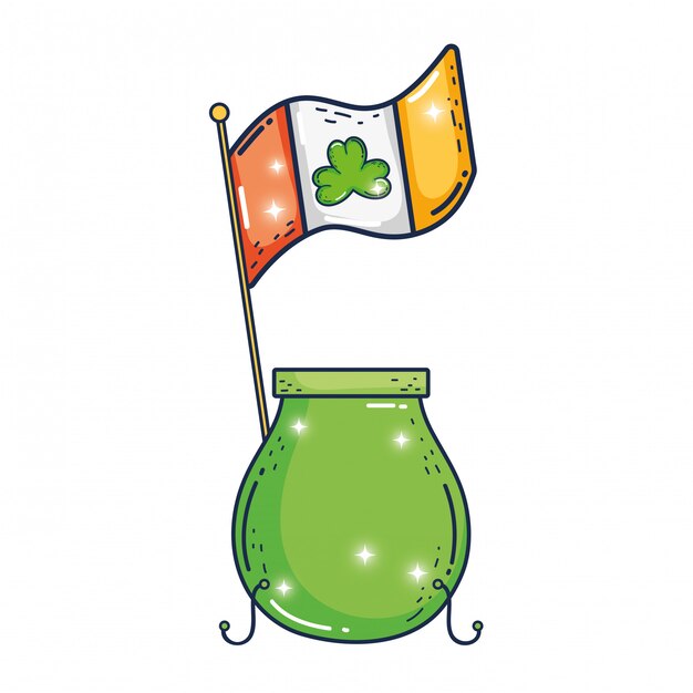 schat ketel met Ierland vlag patrick heilige dag