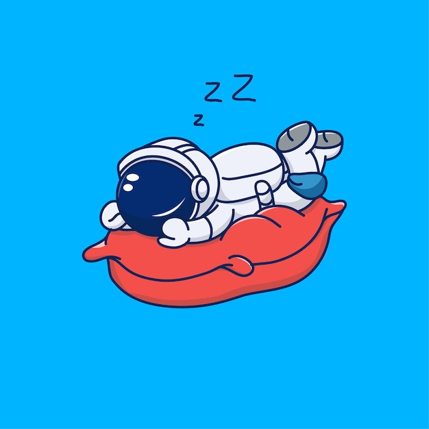 schattig astronautenontwerp dat op het bed slaapt