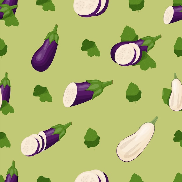 Vector schattig aubergine naadloos patroon platte vectorillustratie