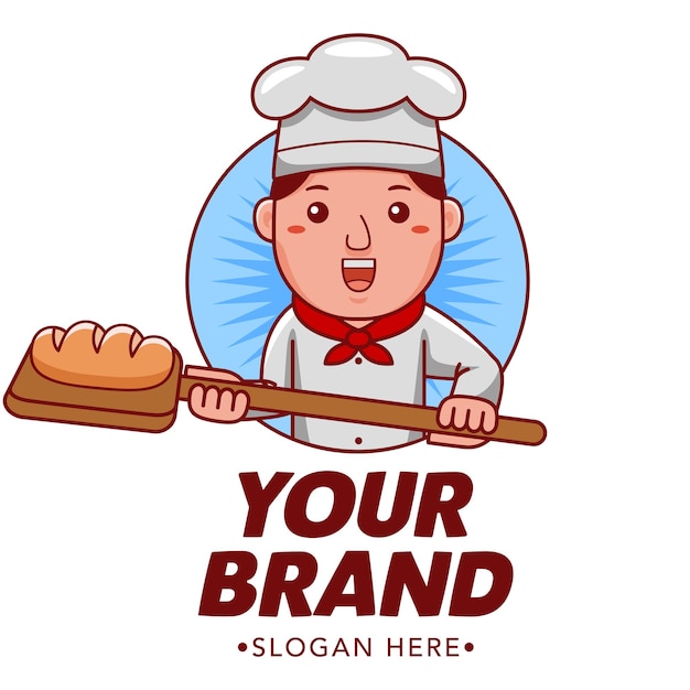 Schattig Baker Cartoon mascotte logo