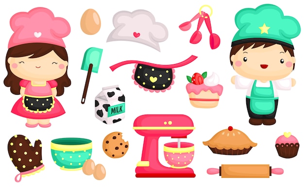 Schattig Baker Vector Set