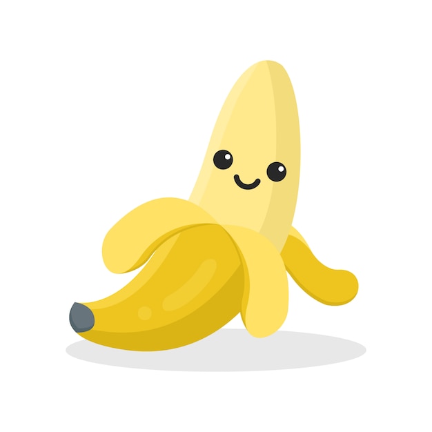 Schattig bananen kawaii karakter