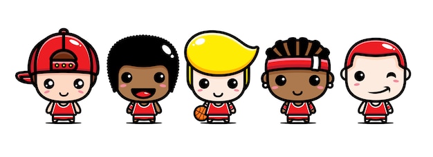 schattig basketbalteam ontwerp