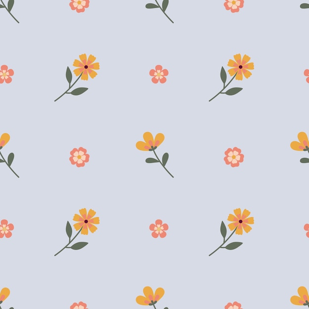 Schattig bloemen vector naadloos patroon