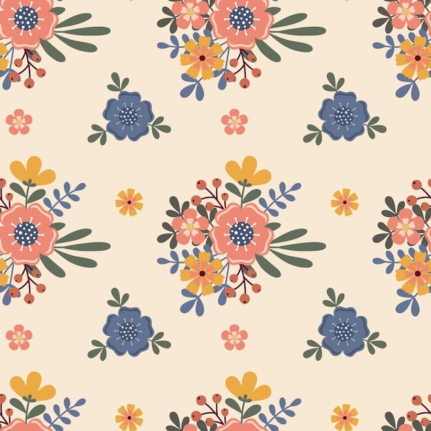 Schattig bloemen vector naadloos patroon