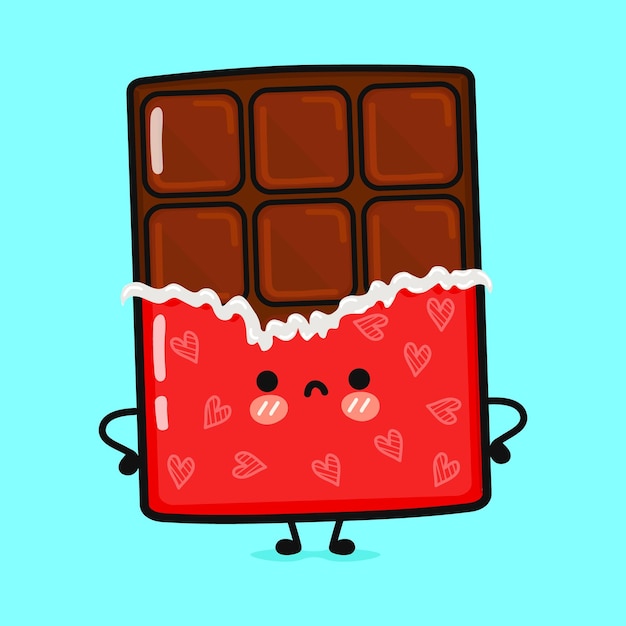 Schattig boos chocolade karakter