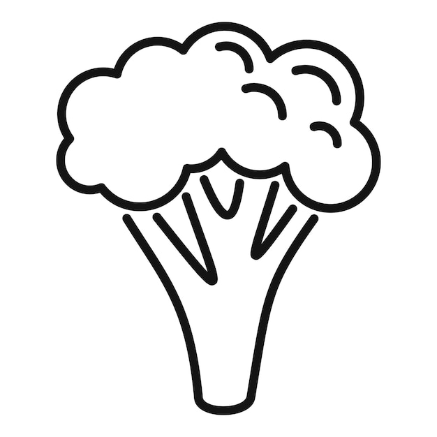 Schattig broccoli pictogram overzicht vector Plantaardige kool Zoete salade