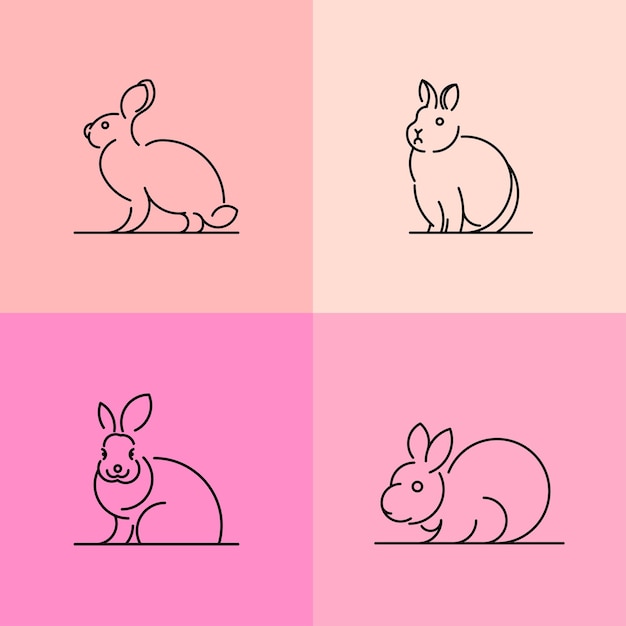 Schattig Bunny Line Art Design