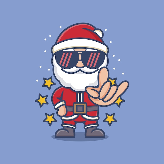 schattig cartoon santa claus rocker-symbool