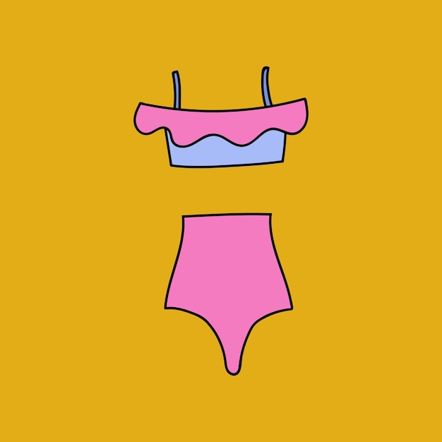 Schattig clipart vector zomer badpak voor vrouwen en meisjes om te zwemmen in het zwembad zee oceaan