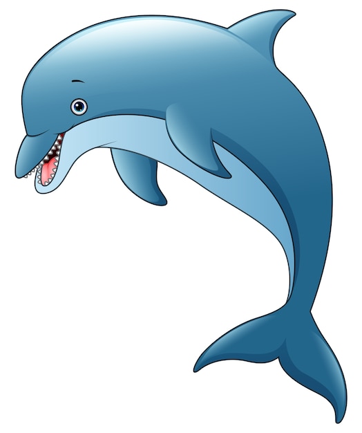 Schattig dolfijn cartoon springen