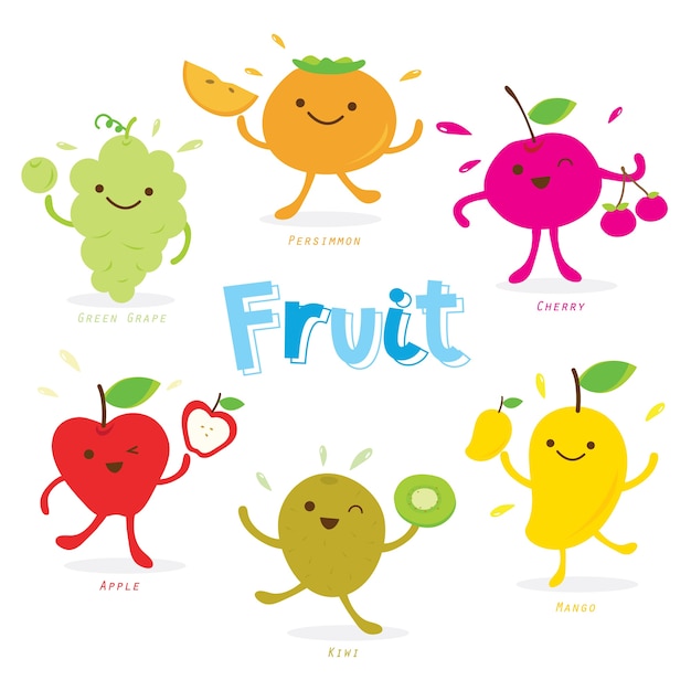 Schattig fruit Cartoon Vector