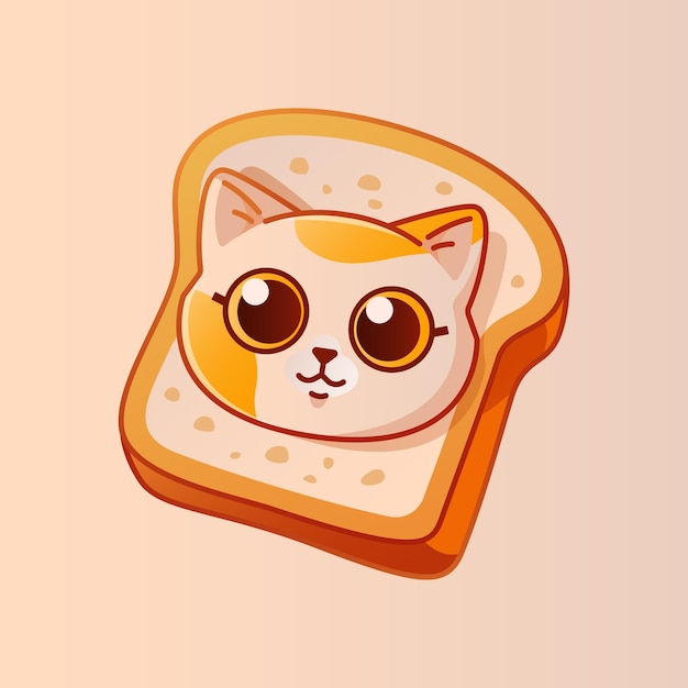 Schattig gezicht van kat in stuk brood