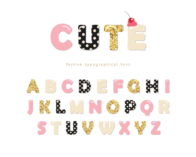 Schattig girly lettertype