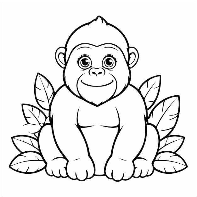 Schattig Gorilla kleurboek voor kinderen