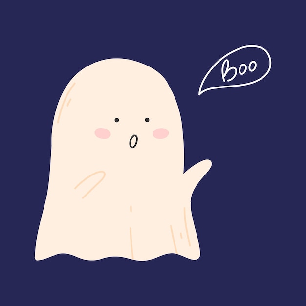 Schattig Halloween-spook Vectorillustratie Babyspook in vlakke stijl Happy Halloween